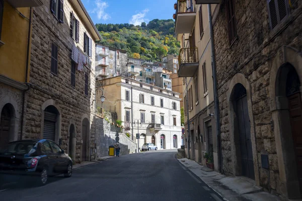 Středověká Část Starého Italského Města Fondi Kamenné Ulice Domy Provincie — Stock fotografie
