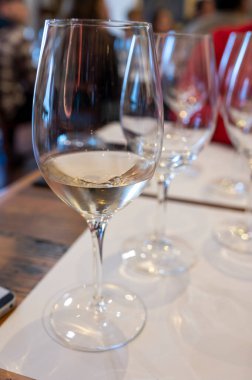 Eski şehir Montepulciano, Tuscany, İtalya 'da şarap tatma turu