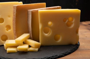 İsviçre peynirleri koleksiyonu, delikli büyüteç, gruyere, apandisit fondü peynirleri...