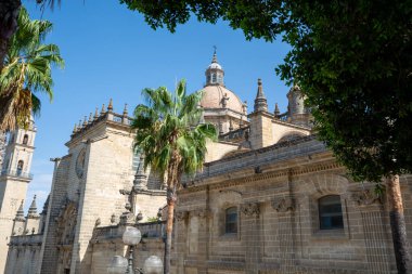 Jerez de la Frontera 'nın eski kısımlarında yürümek, Şeri şarabı yapmak, Endülüs, İspanya yazın