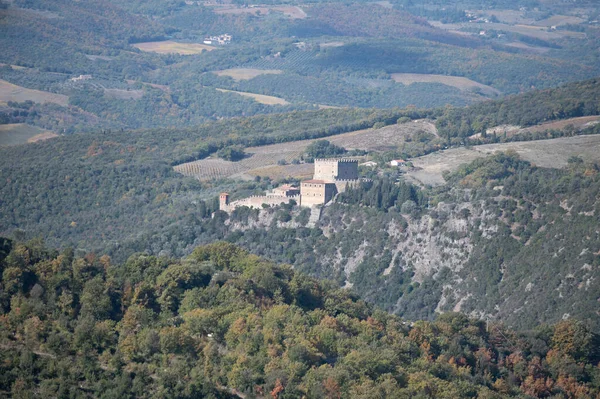 Uitzicht Vanuit Lucht Heuvels Bij Castiglione Toscane Italië Toscaans Landschap — Stockfoto