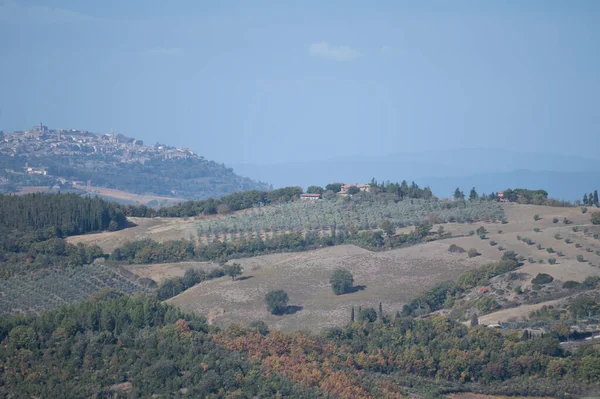 Vista Aérea Sobre Colinas Perto Castiglione Toscana Itália Paisagem Toscana — Fotografia de Stock