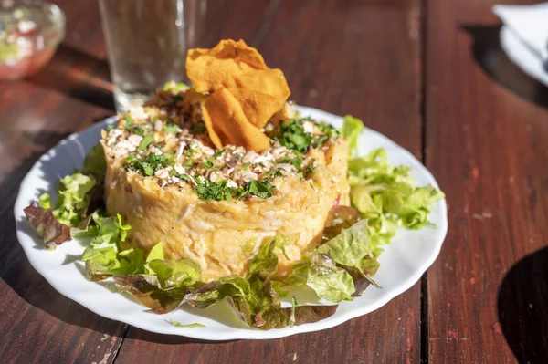 Cena Guachinche Típico Establecimiento Canario Tenerife Donde Sirve Vino Blanco — Foto de Stock