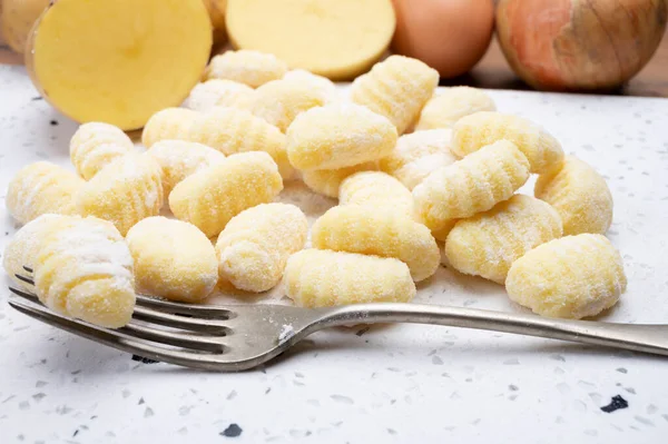 Olasz Konyha Friss Házi Készítésű Gnocchi Patata Burgonyából — Stock Fotó