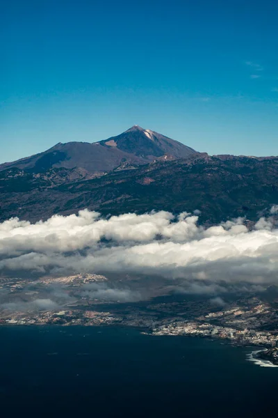 Vista Panorámica Aérea Isla Tenerife Océano Atlántico Con Pico Del — Foto de Stock