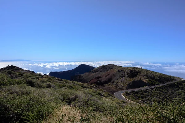 Pohled Mezinárodní Vesmírnou Observatoř Dalekohledy Ostrově Palma Nejvyšším Pohoří Roque — Stock fotografie