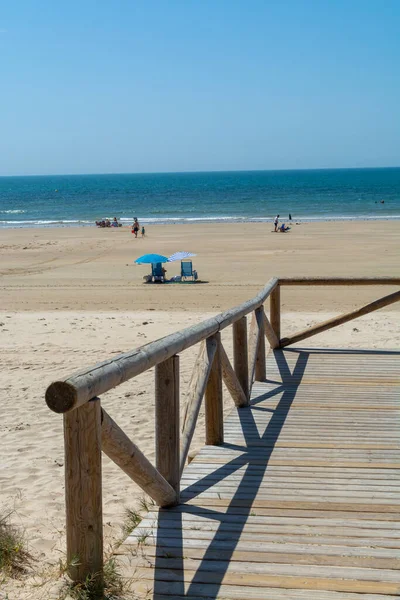 Gouden Zandstranden Bij Sanlucar Barrameda Klein Andalusisch Stadje Spanje Zomer — Stockfoto