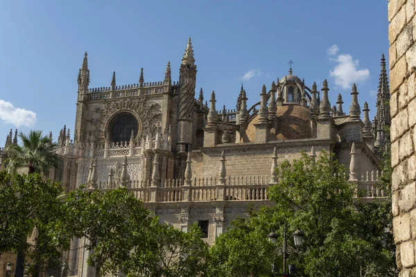 Casco Antiguo Andaluz Sevilla España Vista Sobre Los Detalles Arquitectónicos — Foto de Stock