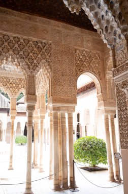 Eski ortaçağ kalesi Alhambra, Granada, Endülüs, İspanya