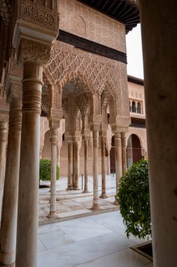 Eski ortaçağ kalesi Alhambra, Granada, Endülüs, İspanya