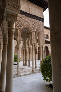 Eski ortaçağ kalesi Alhambra, Granada, Endülüs, İspanya