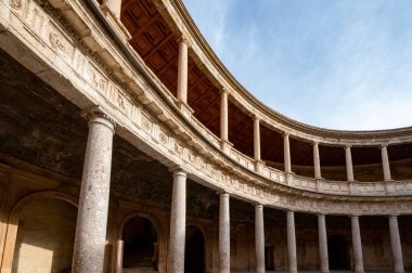 Eski ortaçağ kalesi Alhambra, Granada, Endülüs, İspanya