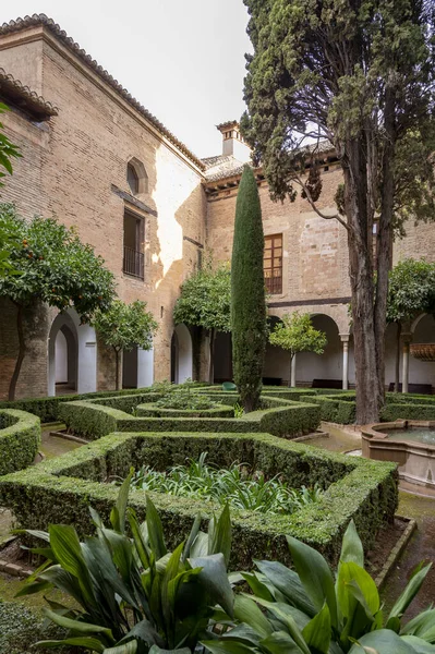 Old Walls Gardens Buidings Medieval Fortress Alhambra Granada Andalusia Spain — Stockfoto