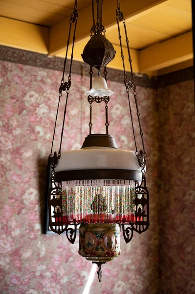 Старомодний Голландський Інтер Перекриття Лампи Оздоблення Кімнат Будинку Багатого Рибалки — стокове фото