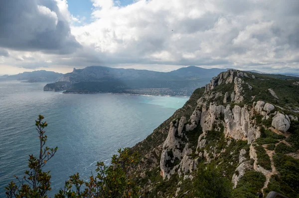 Touristic Route D141 Road Ciotat Cassis Panoramic View Blue Sea — Foto de Stock