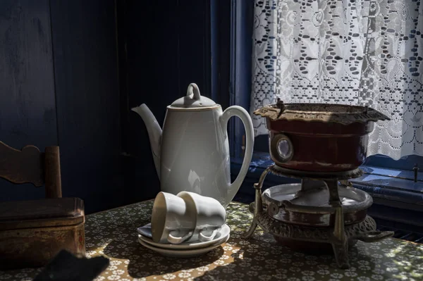 Ouderwets Nederlands Interieur Servies Kamerdecoratie Kleine Vissershuisjes Noord Holland Enkhuizen — Stockfoto