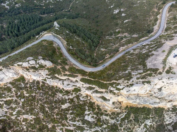 Touristic Route D141 Road Ciotat Cassis Panoramic View Sandy Limestone — Stock Photo, Image