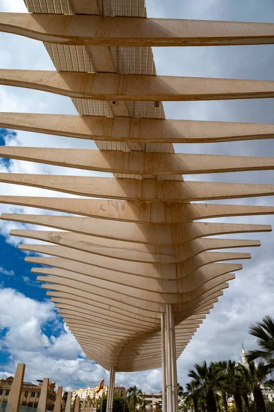 Malaga, Endülüs, İspanya 'nın eski merkez kesiminde şehir manzarası