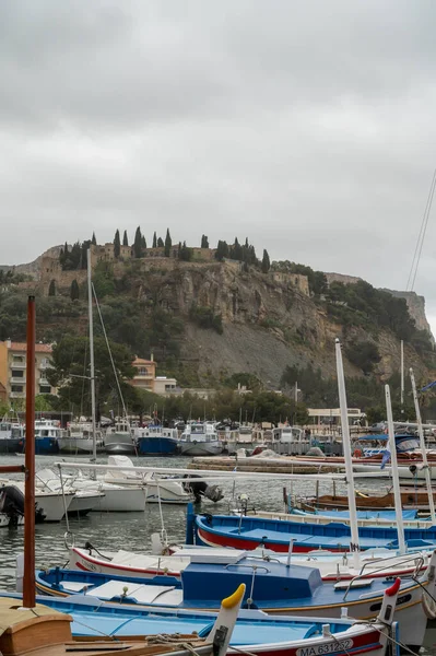 Rainy Day April South France View Old Fisherman Port Boats — Stock Photo, Image