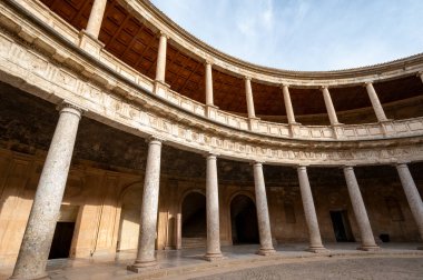 Eski ortaçağ kalesi Alhambra, Granada, Endülüs, İspanya