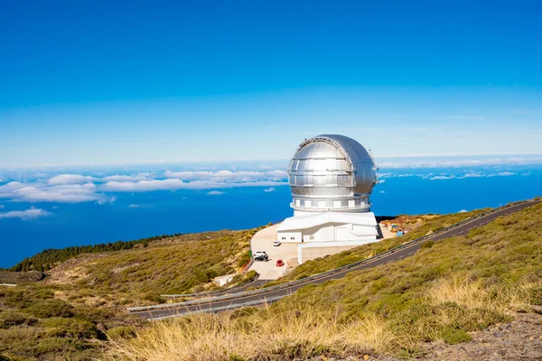 View International Space Observatory Telescopes Palma Island Located Highest Mountain — Foto Stock