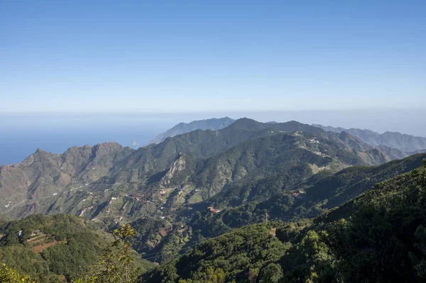 Anaga Ulusal Parkı Nın Yeşil Dağlarının Panoramik Manzarası Tenerife Nin — Stok fotoğraf