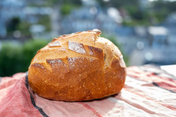 Witte Tarwe Ronde Gebakken Boeren Brood Pijn Van Ambachtelijke Franse — Stockfoto