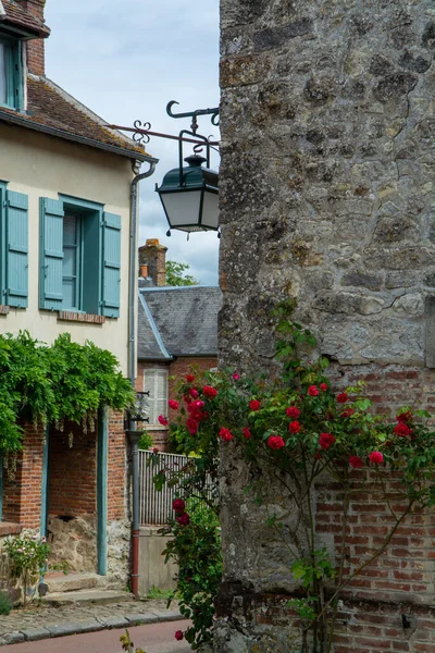 Miejscowość Turystyczna Jedna Najpiękniejszych Francuskich Wiosek Gerberoy Mała Historyczna Wioska — Zdjęcie stockowe