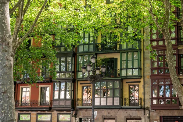 Blick Auf Häuser Und Straßen Der Altstadt Von Bilbao Baskenland — Stockfoto