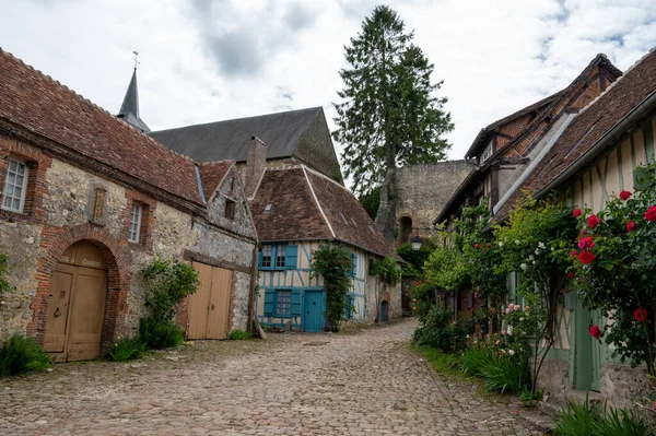 Туристическое Направление Одна Самых Красивых Французских Деревень Gerberoy Небольшая Историческая — стоковое фото