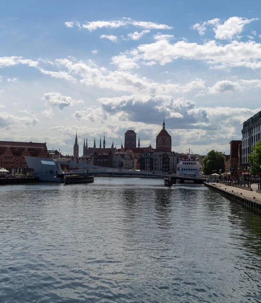 Bunte Fassaden Und Gebäude Alten Zentrum Von Danzig Polen Bei — Stockfoto