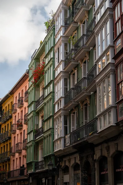 Blick Auf Häuser Und Straßen Der Altstadt Von Bilbao Baskenland — Stockfoto