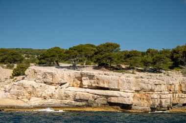 Calanque de Port-Miou near Cassis, boat excursion to Calanques national park in Provence, summer vacation in France