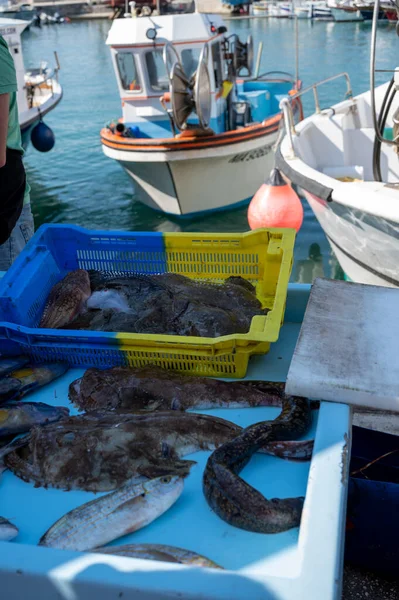 Vangst Van Dag Verse Vis Koop Dagelijkse Buitenvismarkt Kleine Oude — Stockfoto