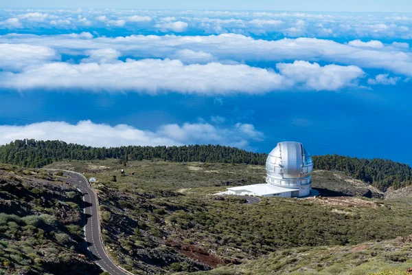 Вид Международную Космическую Обсерваторию Телескопы Острове Пальма Расположенном Самой Высокой — стоковое фото