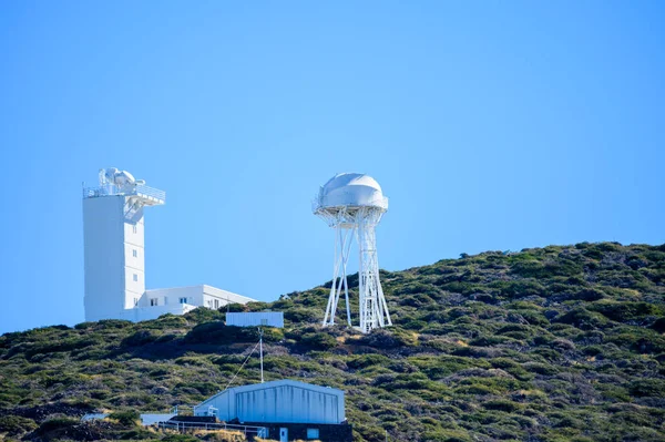 Vista Sobre Observatório Espacial Internacional Telescópios Ilha Palma Localizado Mais — Fotografia de Stock