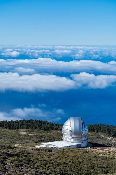 View International Space Observatory Telescopes Palma Island Located Highest Mountain — Foto Stock