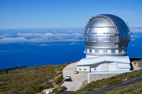 View International Space Observatory Telescopes Palma Island Located Highest Mountain — Foto Stock