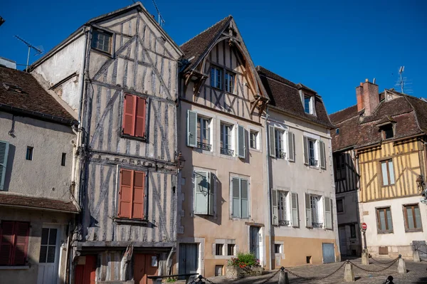 View Old Streets Houses Auxerre Medieval City River Yonne North — Stockfoto