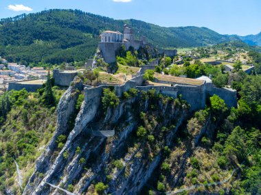 View on historical city Sisteron with river Durance, gates to Provence, summer vacation in France