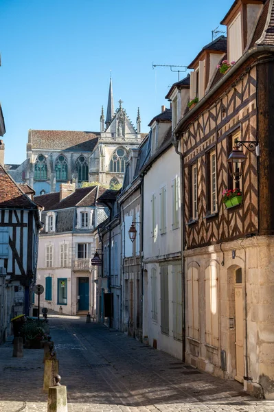 Veduta Vecchie Strade Case Auxerre Città Medievale Sul Fiume Yonne — Foto Stock