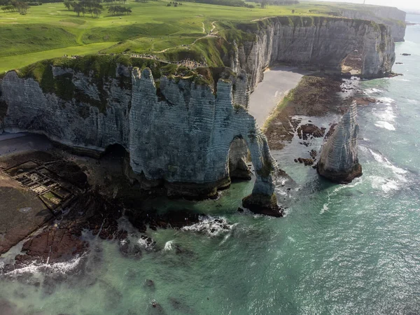 Período Marea Baja Vista Aérea Sobre Piedras Blancas Fondo Del —  Fotos de Stock