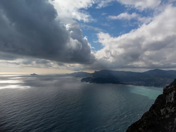 Touristic Route D141 Road Ciotat Cassis Panoramic View Blue Sea — Foto de Stock