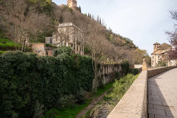 Caminhando Parte Central Velha Cidade Herança Mundial Granada Andaluzia Espanha — Fotografia de Stock