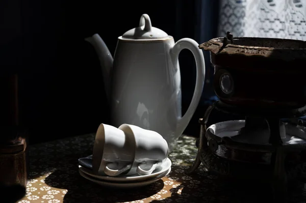 Old Fashioned Dutch Interior Tableware Room Decoration Small Fisherman Wooden — Stock Photo, Image