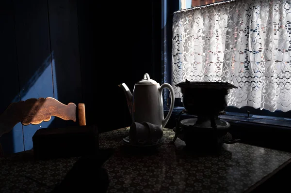 Давні Голландські Інтер Єри Оздоблення Кімнат Маленьких Дерев Яних Будинках — стокове фото