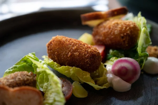Dutch Fast Food Deep Fried Croquettes Filled Ground Beef Meat — Foto de Stock