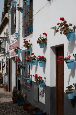 Bahar ayında eski dünya mirası şehri Granada, Endülüs, İspanya 'da yürüyüş