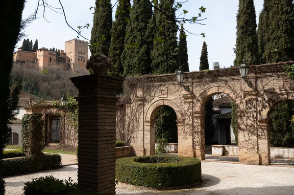 Wandelen Het Oude Centrum Van Stad Granada Andalusië Spanje Het — Stockfoto