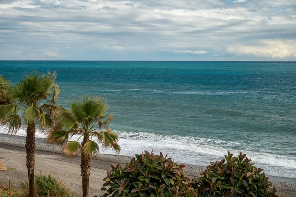 Vista Sobre Playa Costa Torrox Costa Costa Del Sol Pequeña —  Fotos de Stock